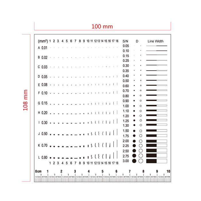 100mm/200 Div Comparison Test Gauge, SKU RT02420604, three quarter front view