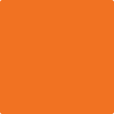 2015-10: Electric Orange a paint color by Benjamin Moore avaiable at Clement's Paint in Austin, TX.