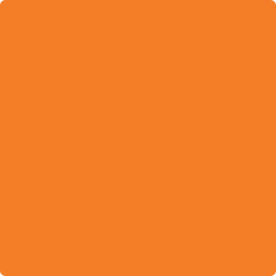 2015-20: Orange Burst a paint color by Benjamin Moore avaiable at Clement's Paint in Austin, TX.