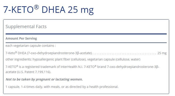 7-KETO DHEA 25mg 60 capsules by Pure Encapsulations