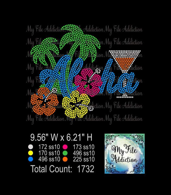 Aloha Hawaii Rhinestone Digital Download File - My File Addiction