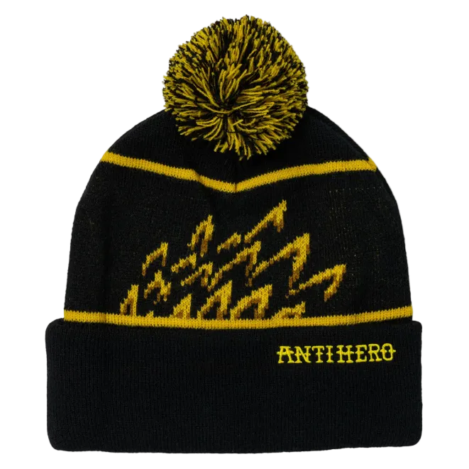 Anti Hero Skateboards Beanie Eagle Pom Black/Yellow