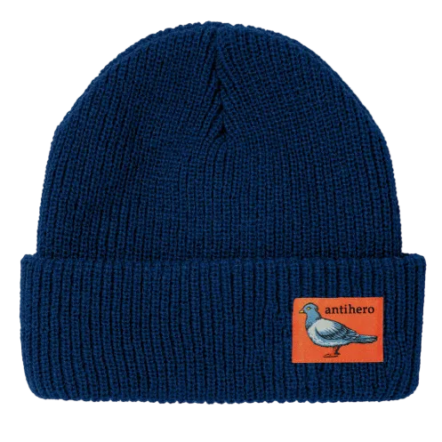 Anti Hero Skateboards Beanie Lil Pigeon Label Cuff Navy/Orange