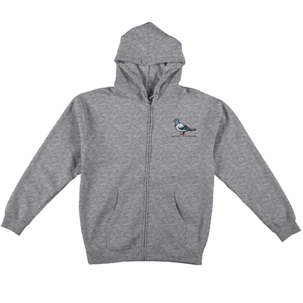 Antihero Lil Pigeon Embroidered Zip-Up Hooded SweatshirtGRY/MLT