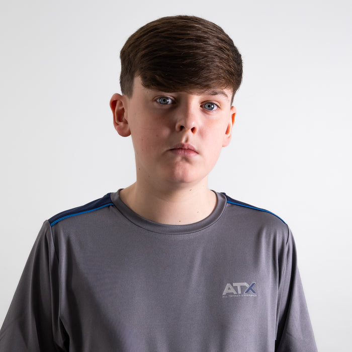 ATX Junior Cascade T-Shirt / Shorts Set - Dark Grey/Navy
