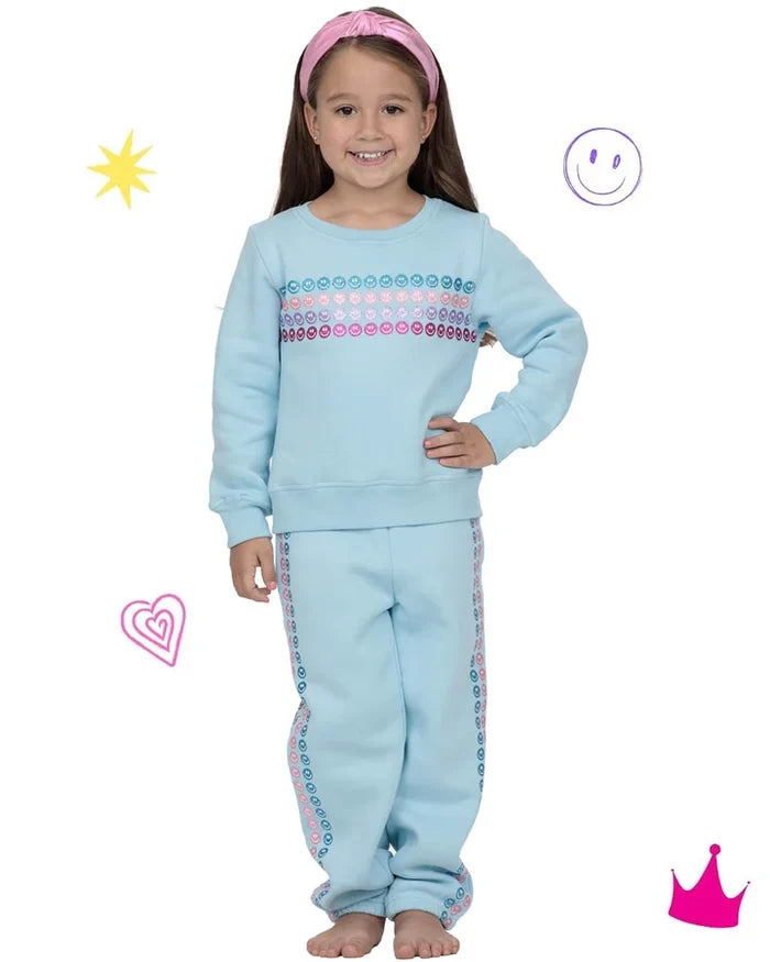 Azarhia Glitter Smiley Sweat Suit Set