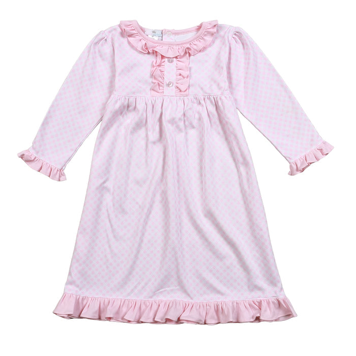 Baby Loren Pink Plaid Pima Nightgown