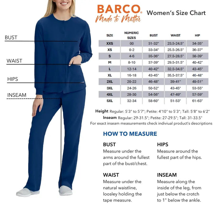 Barco One Princess Round Neck Warm-Up Scrub Jacket