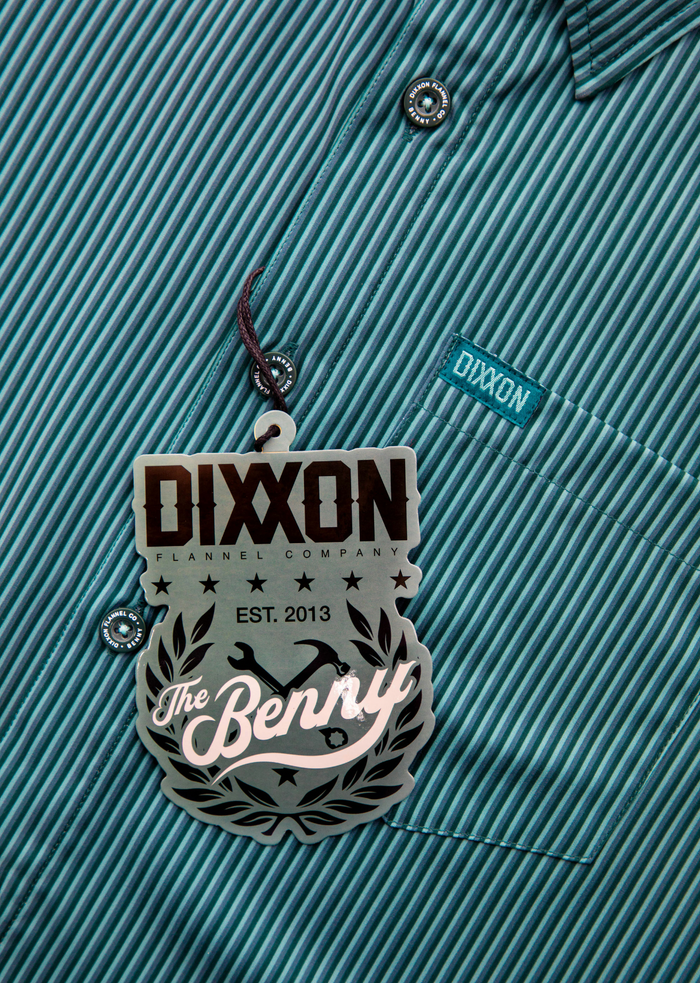 Benny Triple Stripe Women's Short Sleeve Party Shirt - Teal