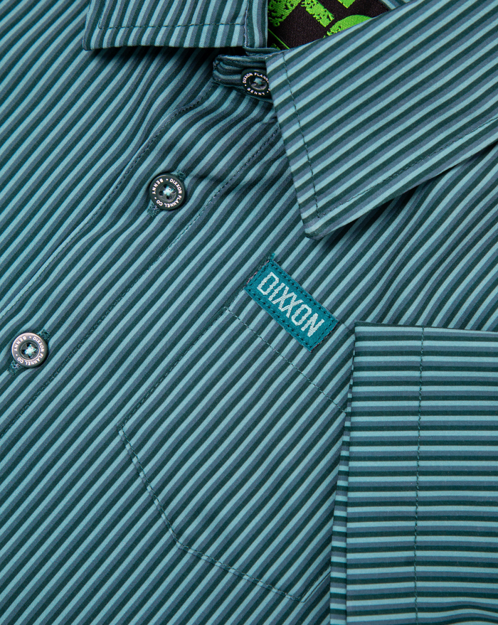 Benny Triple Stripe Youth Short Sleeve Party Shirt - Teal