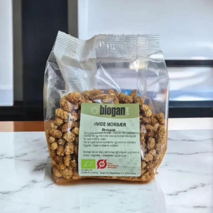 BIOGAN - ØKOLOGISKE HVIDE MORBÆR - 200 g.