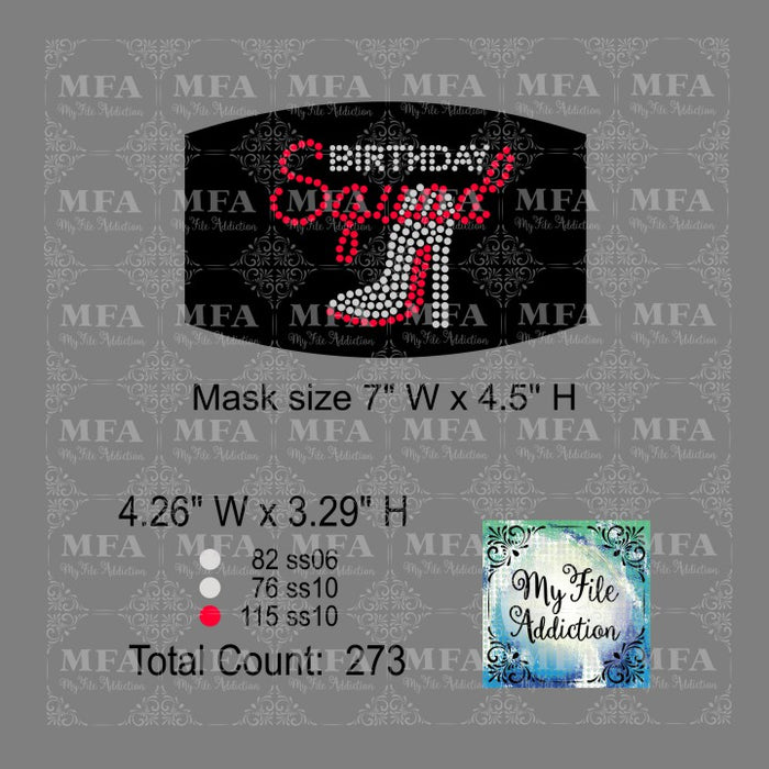 Birthday Squad Small Rhinestone Digital Download File - My File Addiction