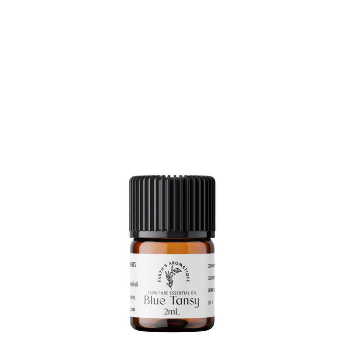 Bottle of Earth's Aromatique Blue Tansy Essential Oil 2 mL