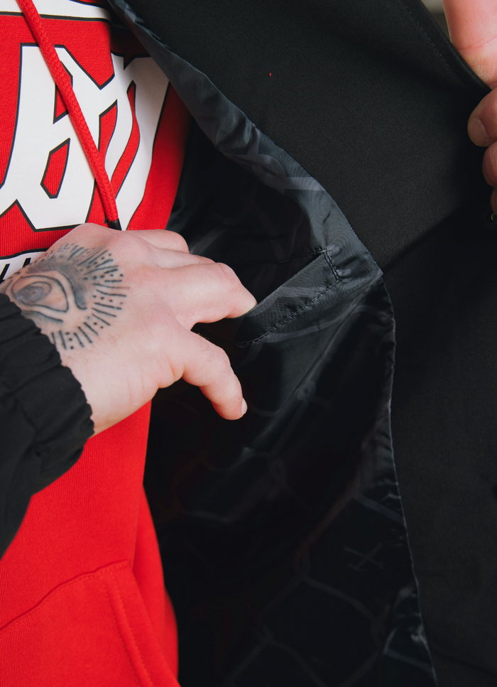 Box Crest Coaches Jacket - Red/Black