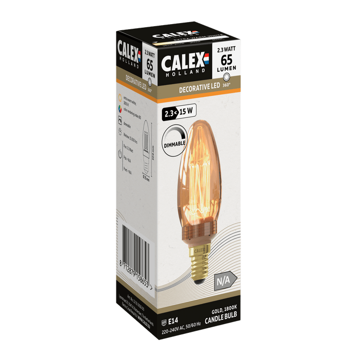 Calex Crown LED Bulb - E14 - B35 - Gold