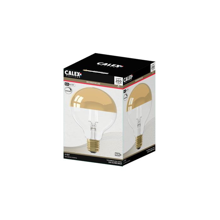 Calex Top mirror Bulb - E27 - Filament - G95 - Gold