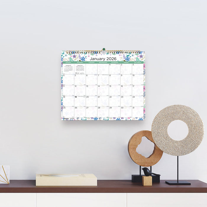 Blueline Colorful Monthly Wall Calendar 2026, Wildflowers C171113-26