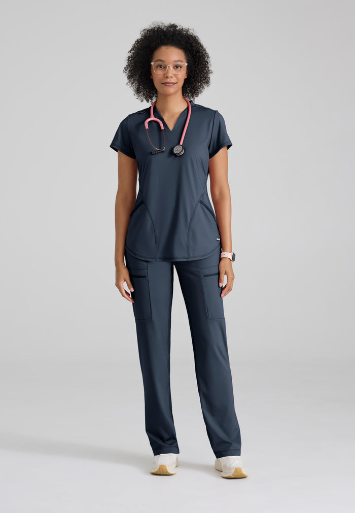 Define Knit Top - Steel - Grey's Anatomy Scrubs