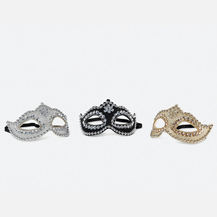 Diamond Studded Masks - Set of 3 Assorted