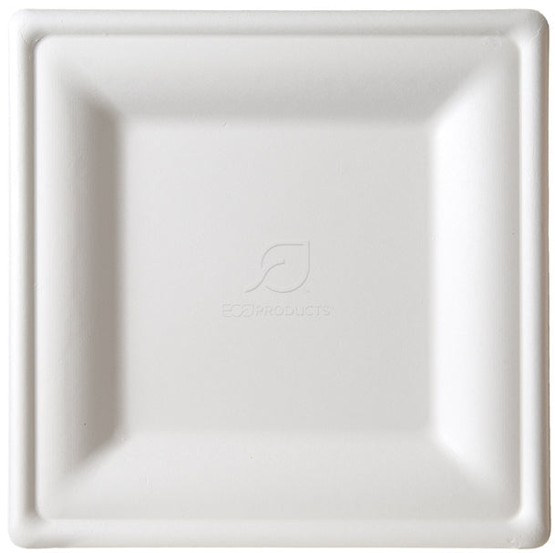 EcoProducts Compostable Molded Fiber Plates (Square | Medium) | 500/cs