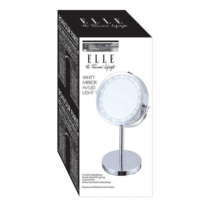 Elle Double Sided LED Light Vanity Mirror 1X/3X Magnification - ikatehouse