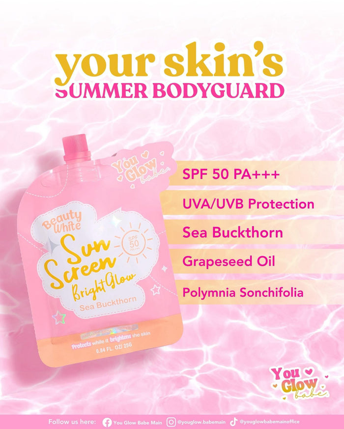 You Glow Babe Beauty White Sun Screen (25g x 2) واقي الشمس الأبيض من يو جلو بيبي بيوتي - Princess Cosmetics Qatar