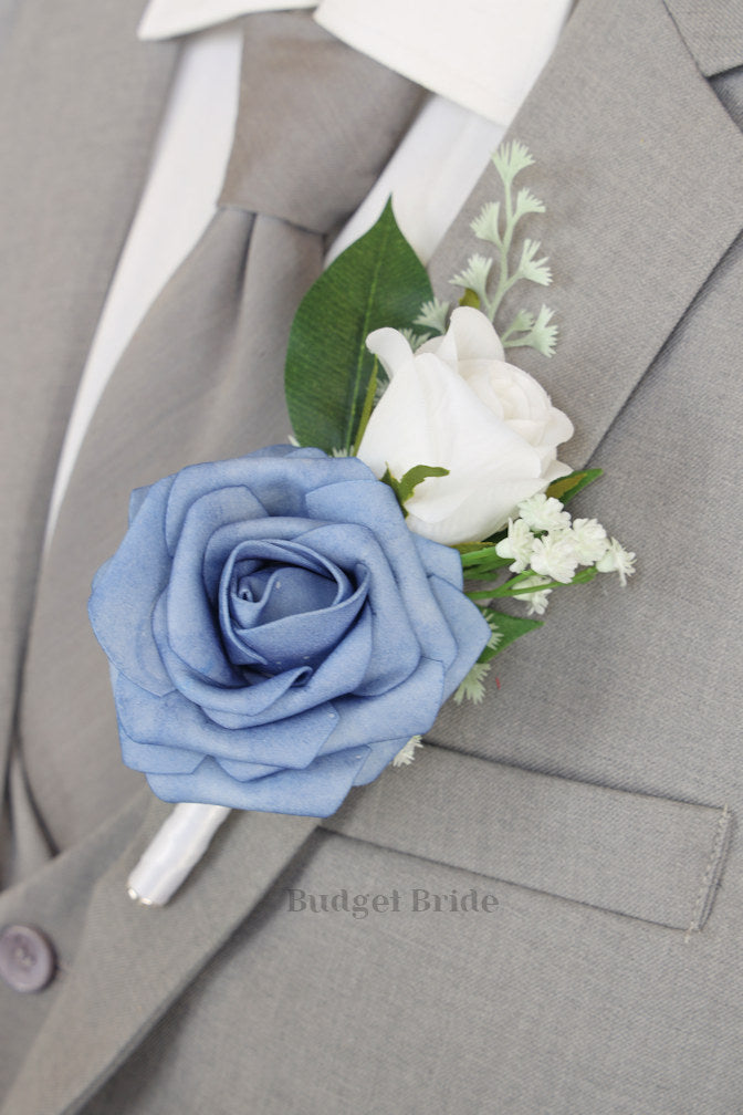 Faux Wedding Bouquet in Steel Blue - $170.00 | Lings Collection