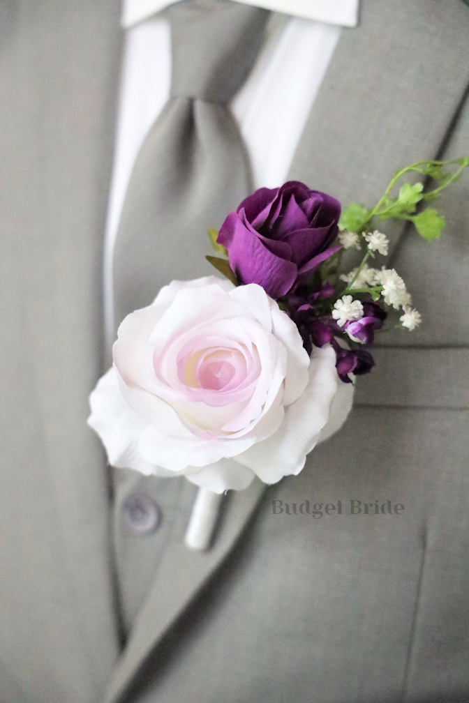 Faux Wedding Bouquet with Purple Wildflowers - $170.00 | Violet Collection