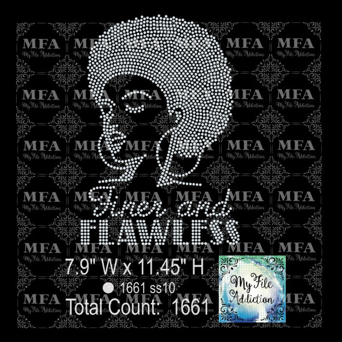Finer and Flawless Woman Rhinestone Digital Download File - My File Addiction
