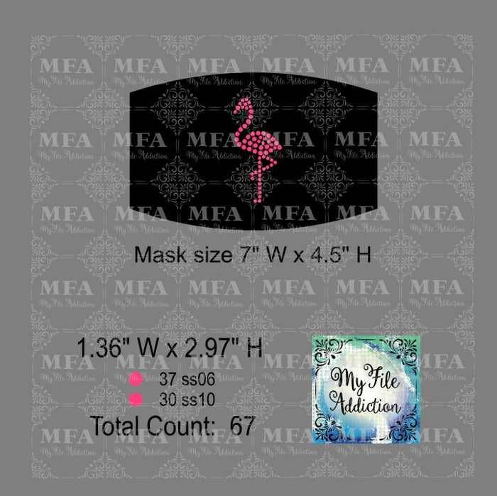 Flamingo Small Rhinestone Digital Download File - My File Addiction
