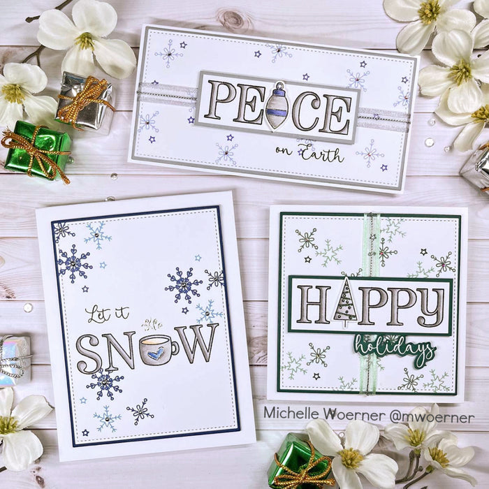 Gina K. Designs - Stamps - Winter Wishes. Winter Wishes is a stamp set by Beth Silaika . This set is made of premium clear photopolymer and measures 4" X 6". Made in the USA. Available at Embellish Away located in Bowmanville Ontario Canada. card design by Michelle Woerner.