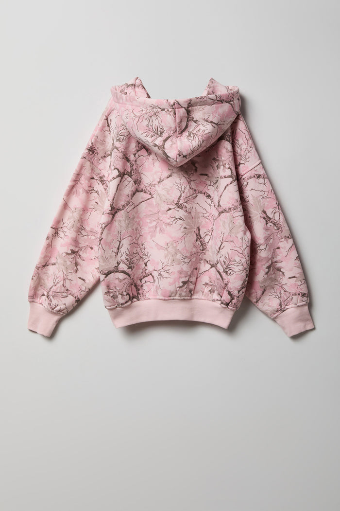 Girls Camo Fleece Boxy Hoodie