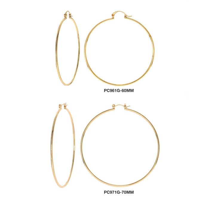GNS Pincatch Plain Round Earring Gold - ikatehouse