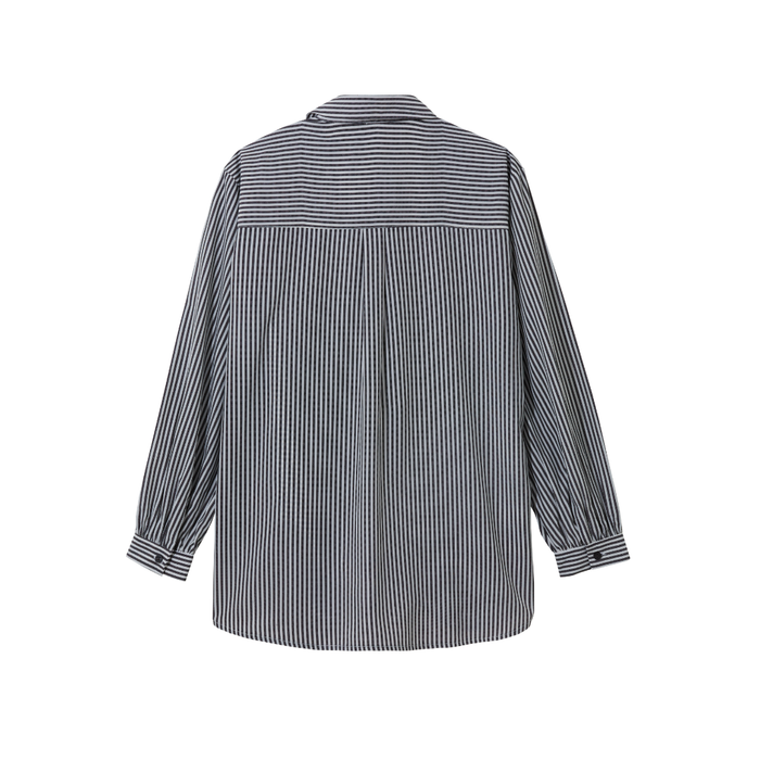 Graphic Striped Blouse (Black)