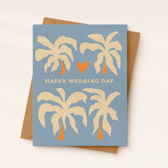 Happy Wedding Day Beach Card