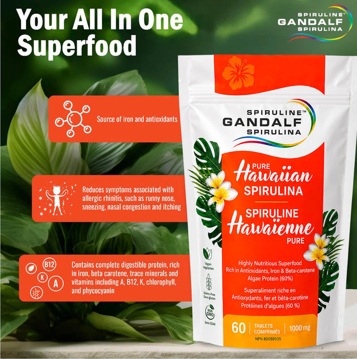 Gandalf Hawaiian Spirulina 1000mg Tablet Information