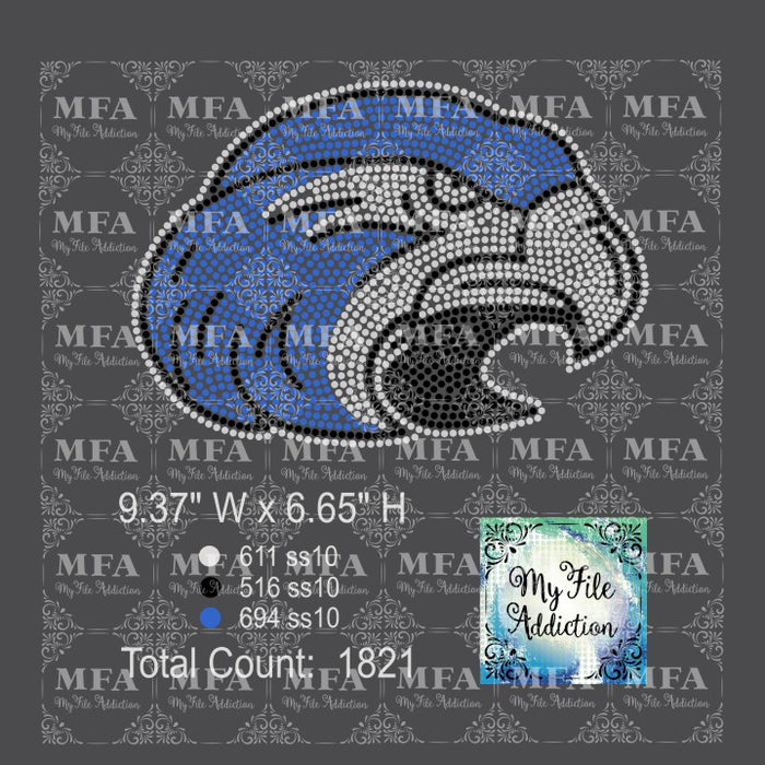 Hawk Head Mascot Rhinestone Digital Download File - My File Addiction