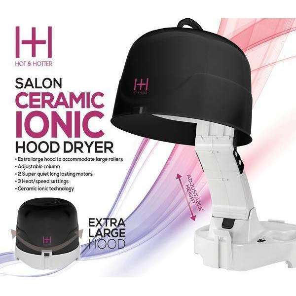 Hot & Hotter Large Hood Hair Dryer, 1 Count, White