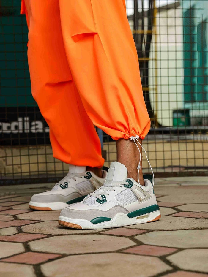 House Of Koala Baggy Fit Orange Parachute Cargo Trousers