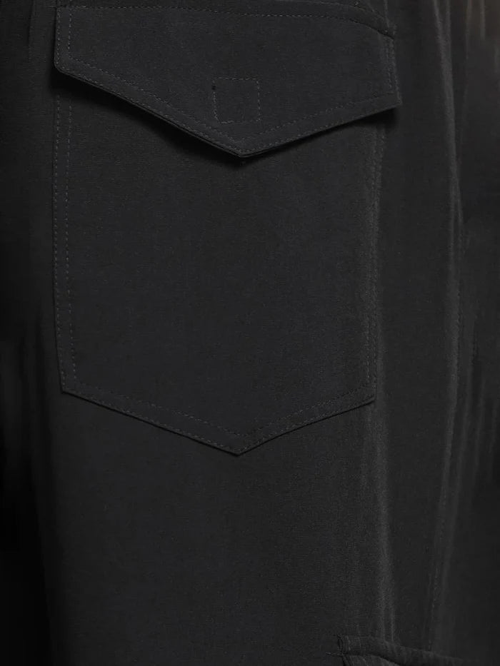 House Of Koala Black Baggy Fit Parachute Cargo Trousers