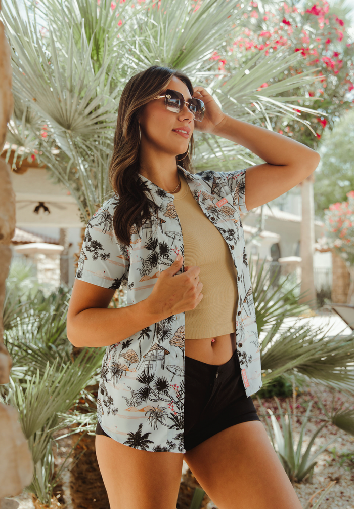 Ikigai Women's Short Sleeve Party Shirt