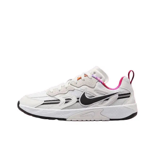 Nike Jam sneakers: white mesh with black swoosh and pink-trim laces