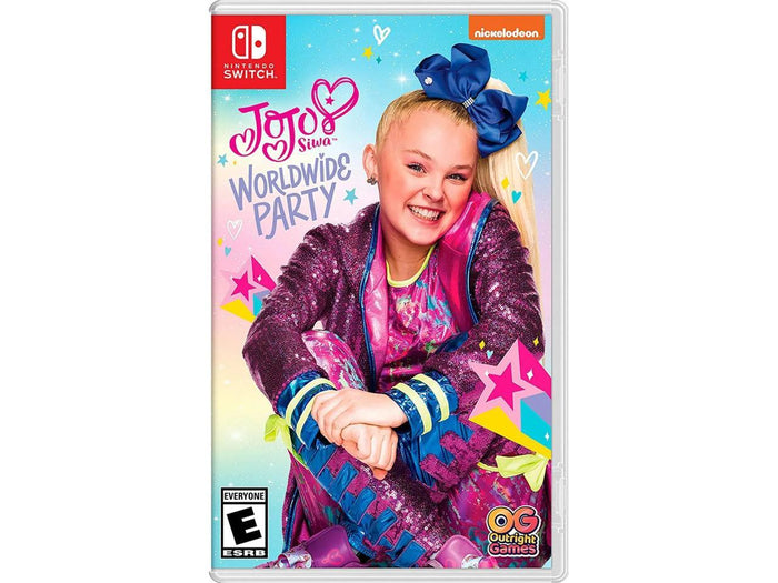 JoJo Siwa Worldwide Party Nintendo Switch game cover with colorful stars and bow details