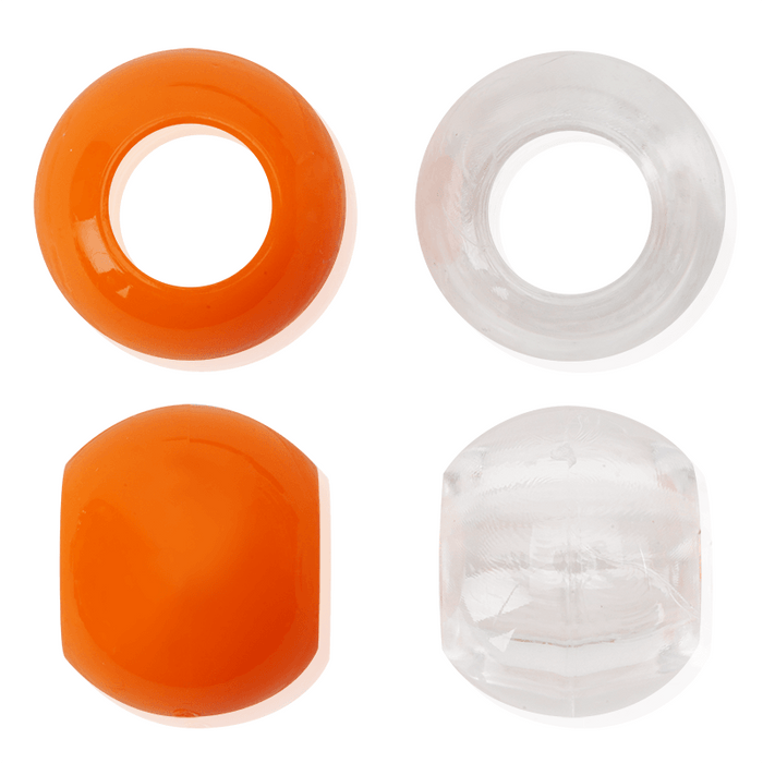 Joy Round Hair Beads XX-Large, 60 Count, Neon Orange