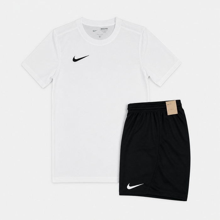 Nike Junior Dri-Fit Tshirt / Shorts Set - White/Black