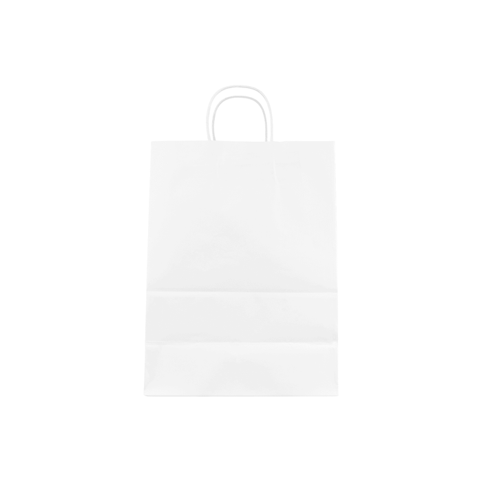 Karat Earth Paper Shopping Bag w/ Handles - Medium | 9.6W x 13.4H x 5.3G | White