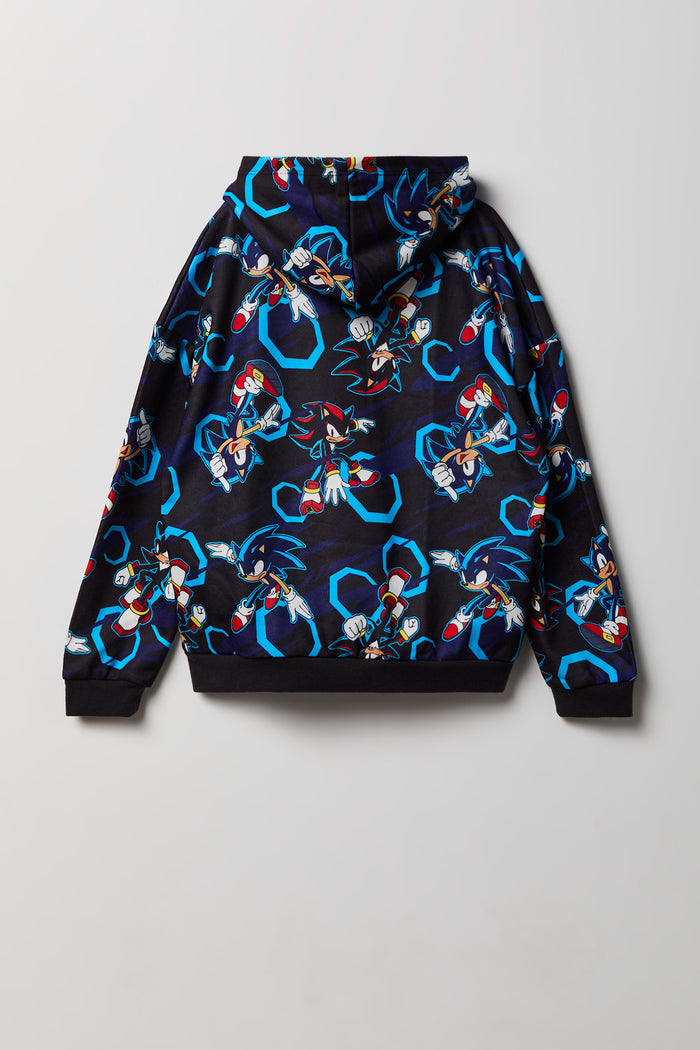 Kids Sonic Print Fleece Hoodie