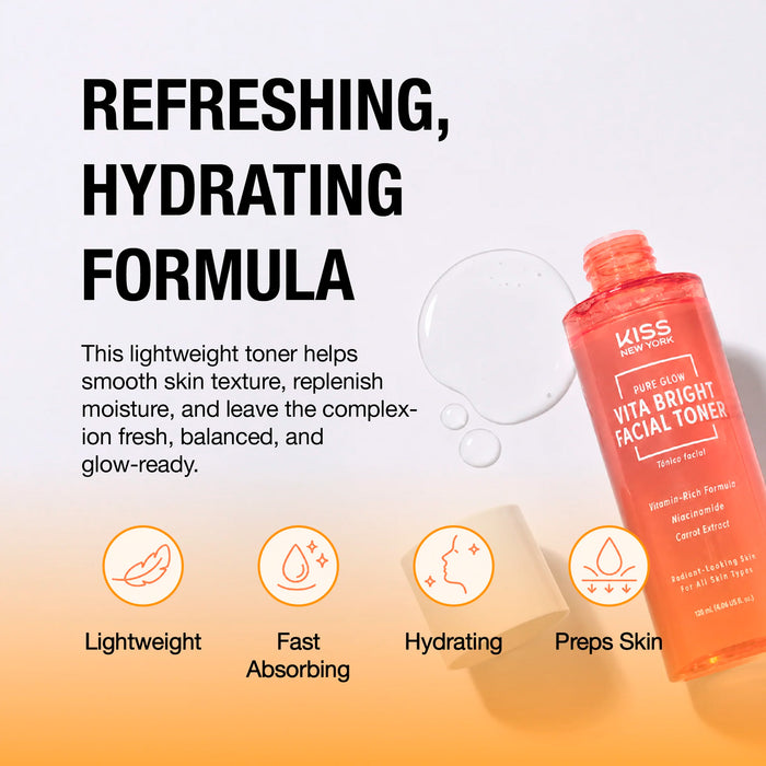 Kiss Pure Glow Vita Bright Facial Toner 4.06oz/ 120ml