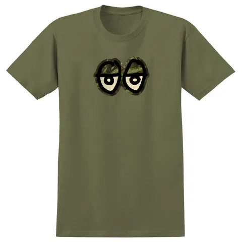Krooked Skateboards Shirt Eyes Camo Military Green
