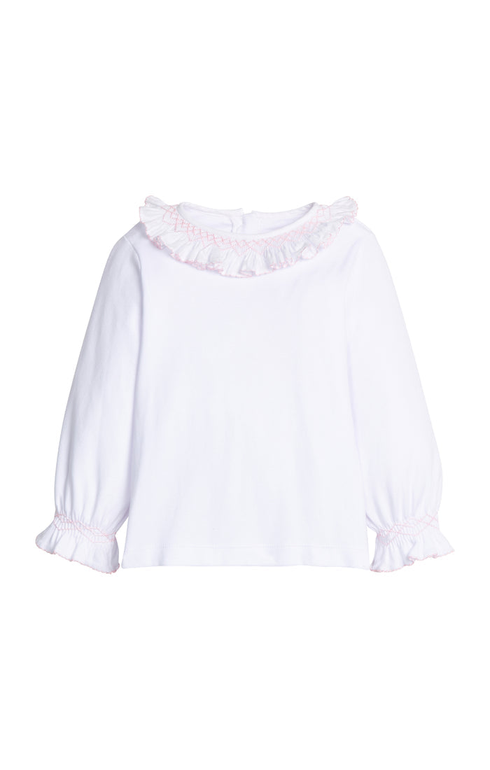 LE Smocked Collar Madeline Blouse-Pink